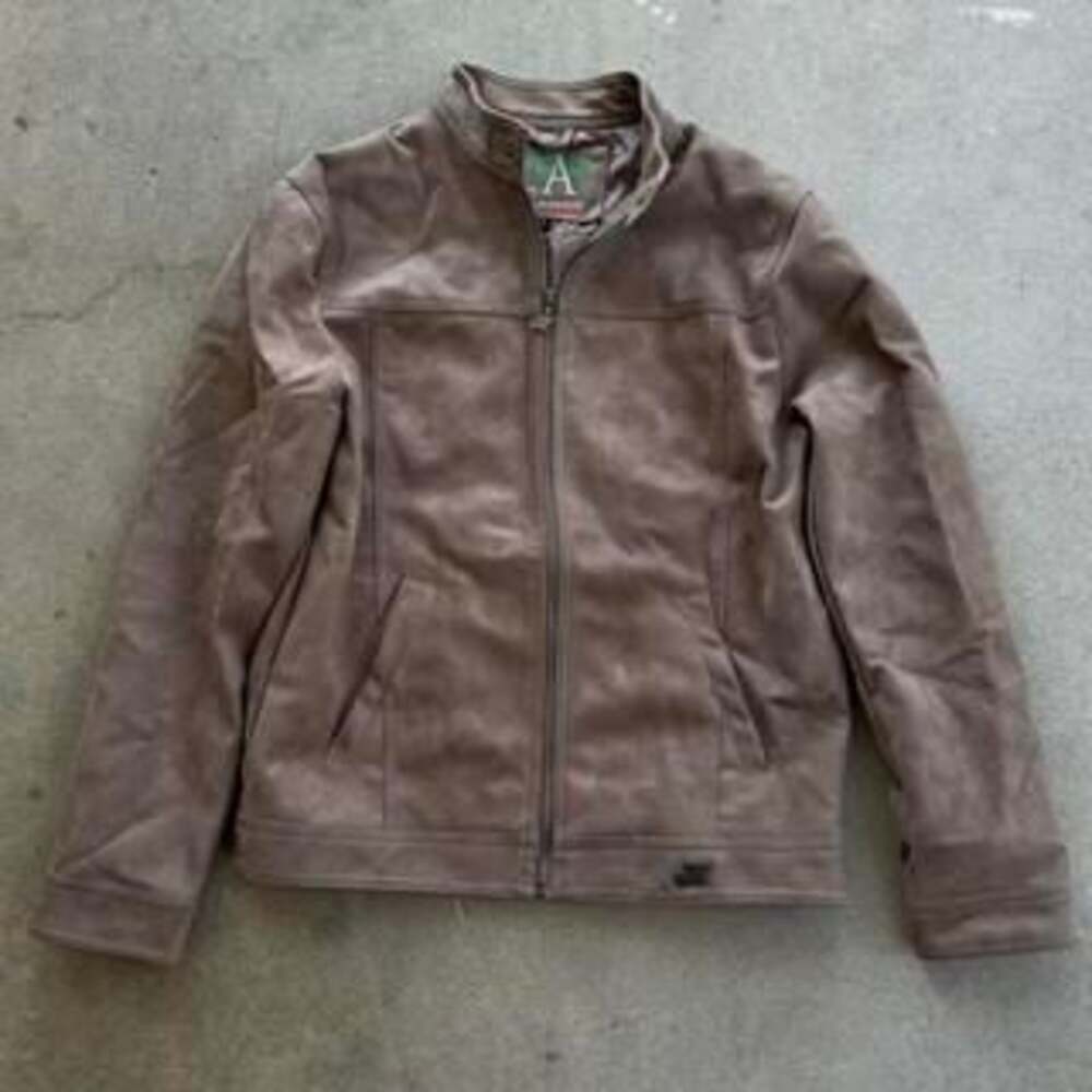 Emporio Collezione Men's Large Brown Leather Jacket